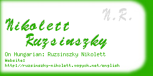 nikolett ruzsinszky business card